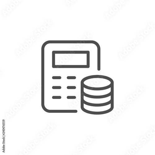 Financial calculation line icon