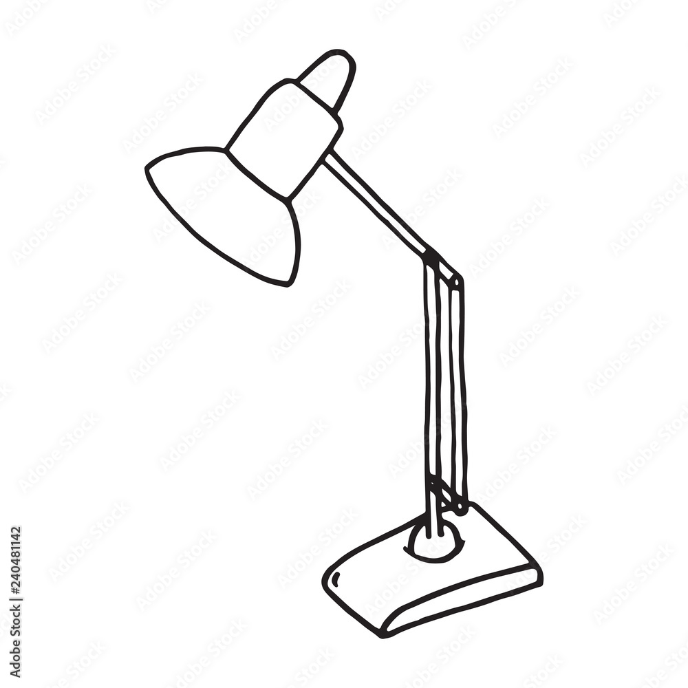 Floor lamp sketch object for interior Royalty Free Vector