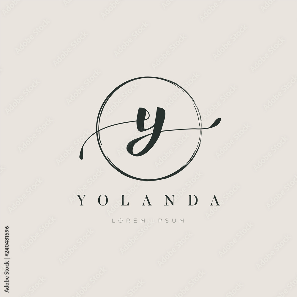 Simple Elegant Letter Y Logo With Circle Brush Simple Elegant Letter Y Logo With Circle Brush