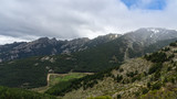 mountain range with snow on the summits in spring