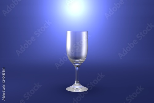3D illustration of sour cocktail glass on light blue highlighted artistic background - drinking glass render