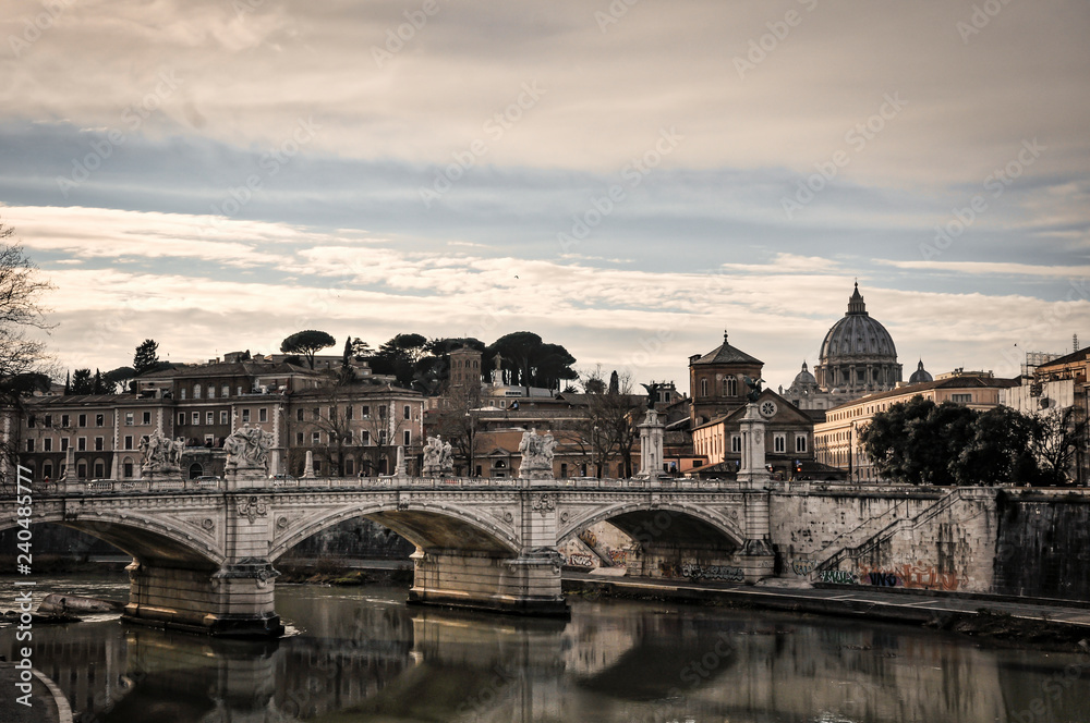 ponte Vittorio Emanuele II in Rome, Italy