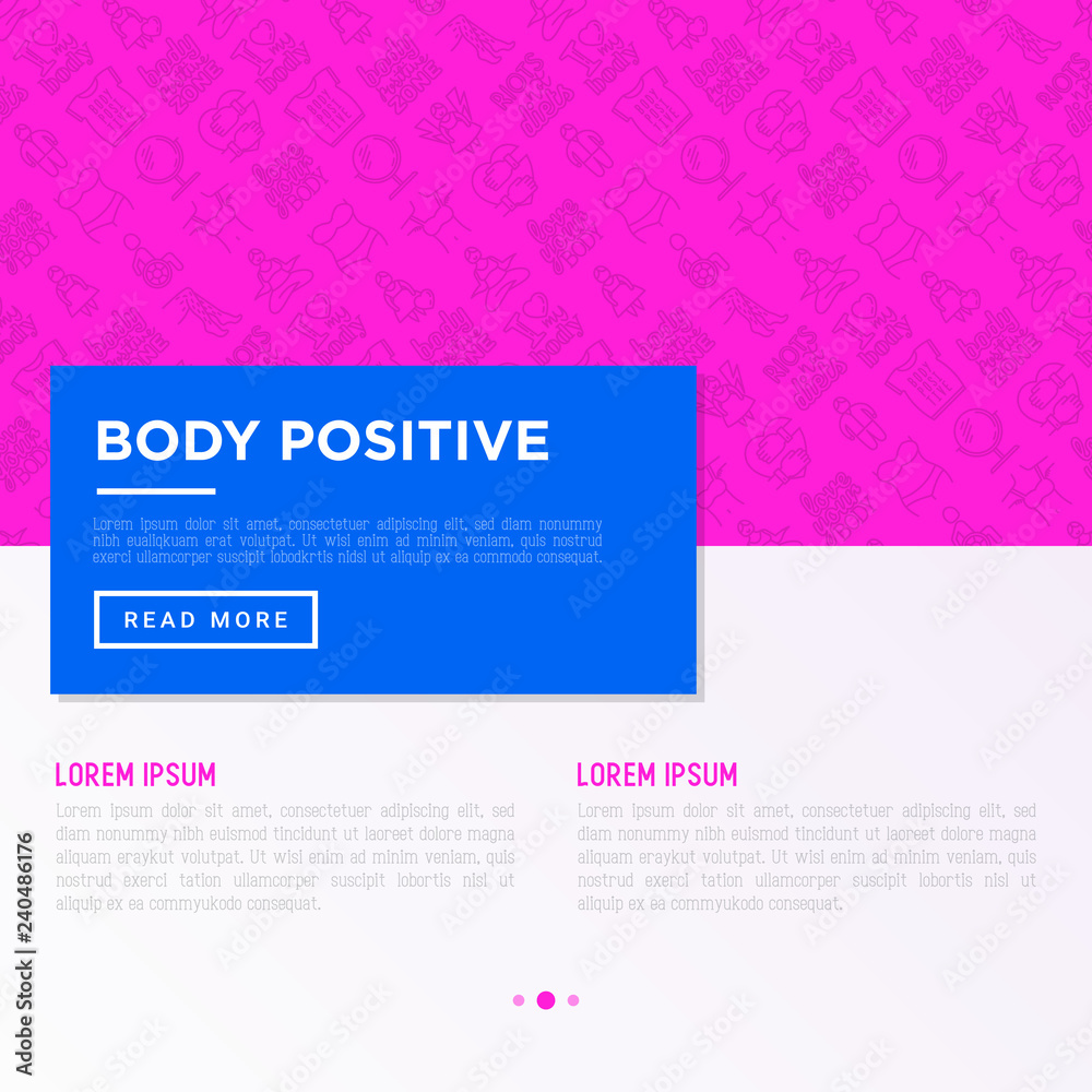 Body positive concept with thin line icons: woman plus size, yoga, bikini, armpit hair, legs hair, mirror, disability. Stickers with quotes. Vector illustration, print media template. Body positive concept with thin line icons: woman plus size, yoga, bikini, armpit hair, legs hair, mirror, disability. Stickers with quotes. Vector illustration, print media template.
