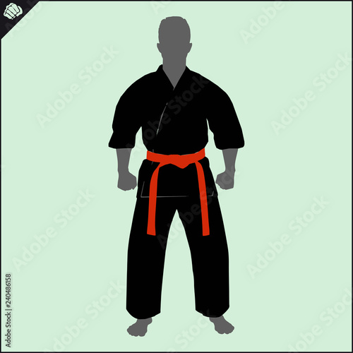 Martial art colored simbol design. Karate emblem.
