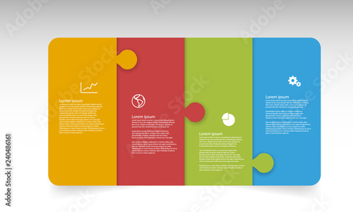 Vector puzzle style color infographic with icons