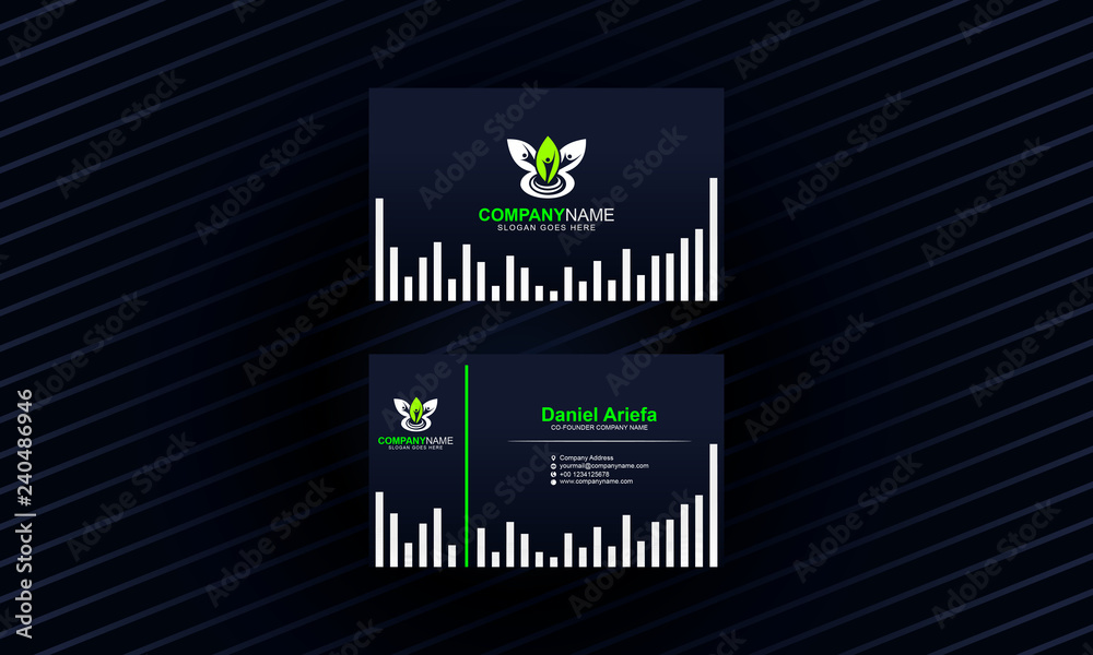 Naklejka premium Business Card Clean Modern Template Vector