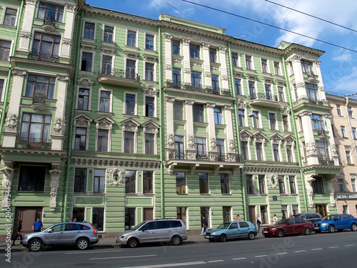 ST. PETERSBURG, RUSSIA. Fragment of the profitable house of A.V. Ratkov-Rozhnov, 1899-1900. Kirochnaya Street, 32-34 © vodolej
