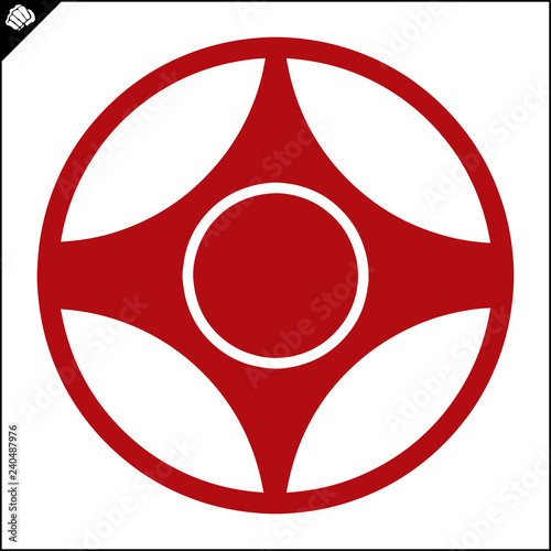 Martial art colored simbol design. Karate emblem.