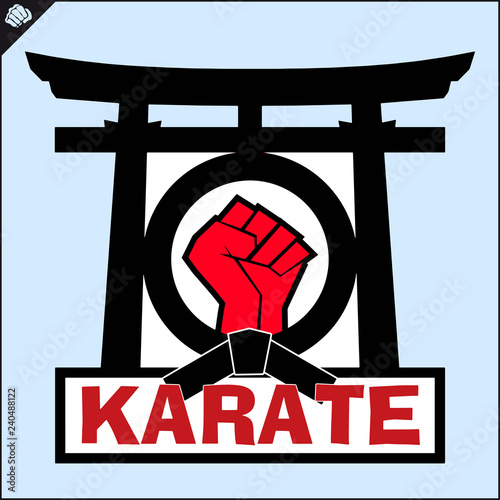 Martial art colored simbol design. Karate emblem.