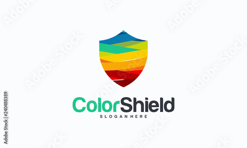 Colorful Modern Shield logo template  Security logo symbol  Logo symbol icon