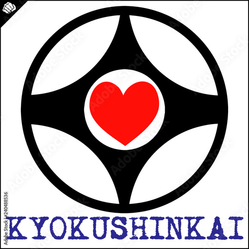 Martial art colored simbol design. Karate emblem.