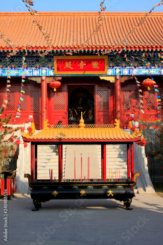 Avalokitesvara Hall building scenery in Dajue Temple, China photo