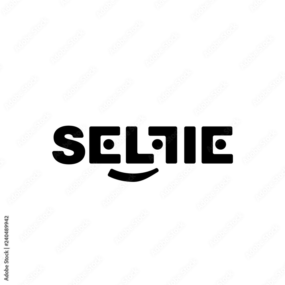 Black vector logo with soft corners SELFI on a white background. Beautiful and modern design for branding. Black vector logo with soft corners SELFI on a white background. Beautiful and modern design for branding.