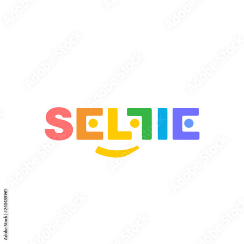 Color vector logo soft corners SELFI on a white background. Beautiful and modern design for branding.
