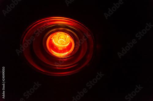 infrared lamp taught with dark background