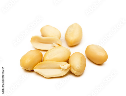 Fresh peanuts snack isolated on white background