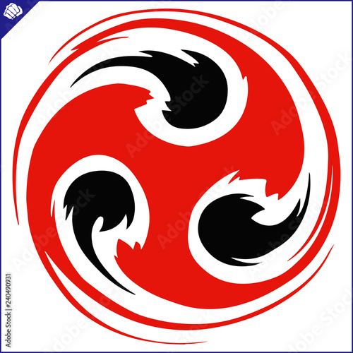 Martial art colored simbol design. Karate emblem. photo