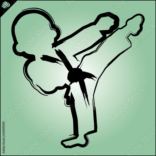 Martial art colored simbol design. Karate emblem.