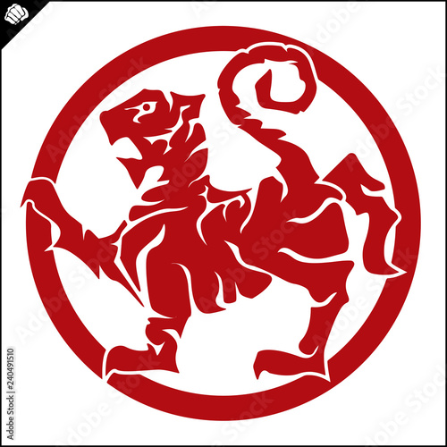 Martial art colored simbol design. Karate emblem.