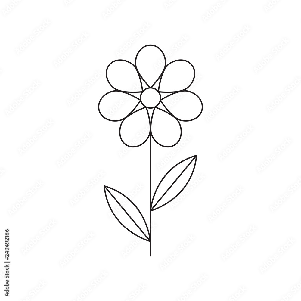 Stem flower line icon Stem flower line icon