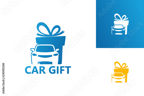Car Gift Logo Template Design Vector, Emblem, Design Concept, Creative Symbol, Icon