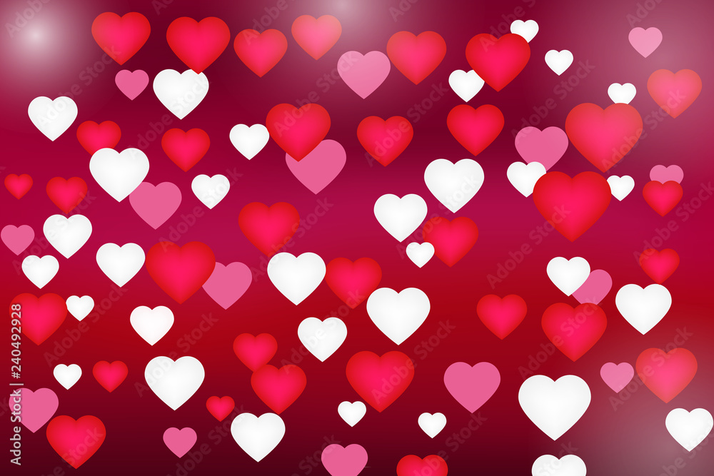 Shining bokeh effect hearts pink vector background Shining bokeh effect hearts pink vector background