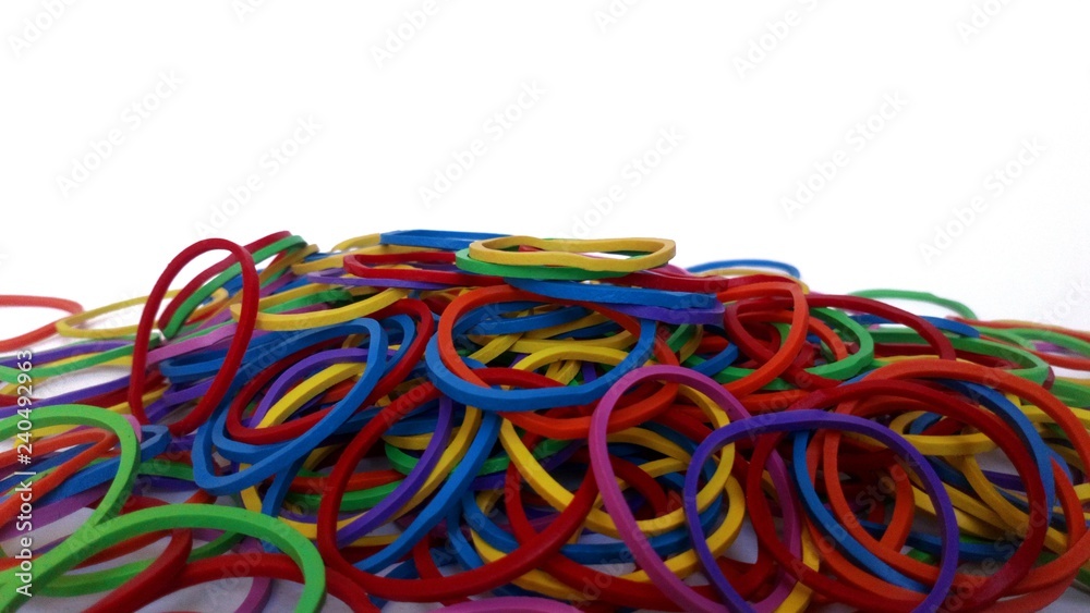 Rubber band is colorful.