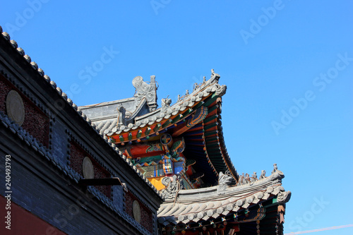 roof of Tibetan Buddhism in a temple, China