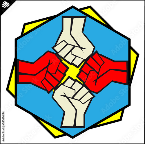 Martial art colored simbol design. Karate emblem.