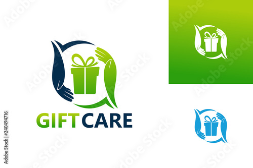Gift Care Logo Template Design Vector, Emblem, Design Concept, Creative Symbol, Icon