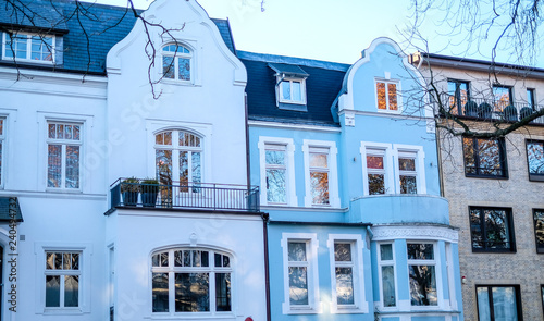 old architecture in Hamburg, Germany, facade building