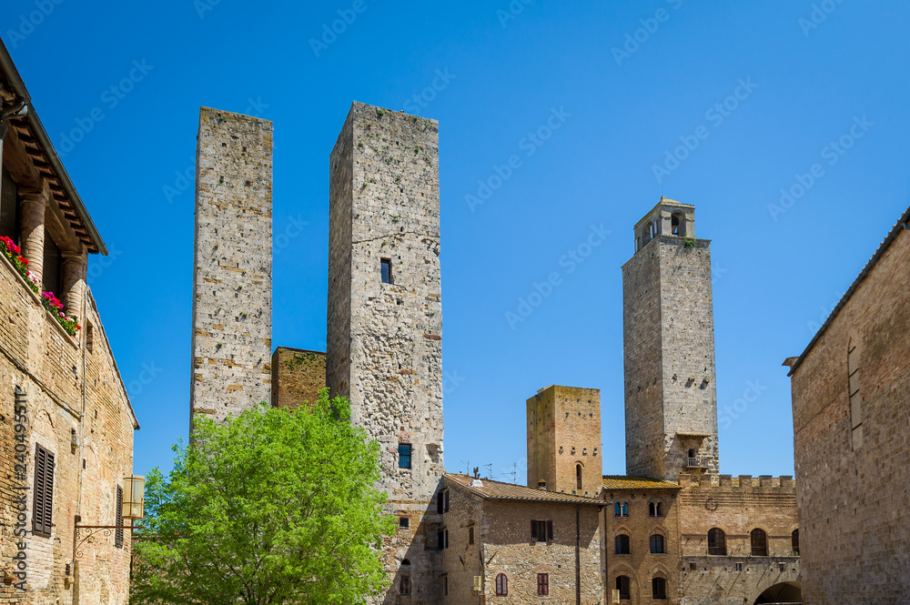 Famous ancient skyscraper of San Gimignano - town of medieval towers