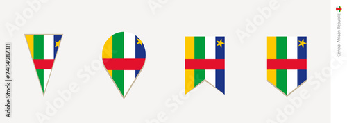 Central African Republic flag in vertical design, vector illustration
