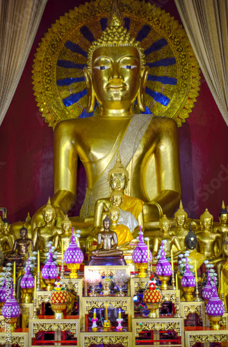 Golden Buddha statue in the temple of Thailand