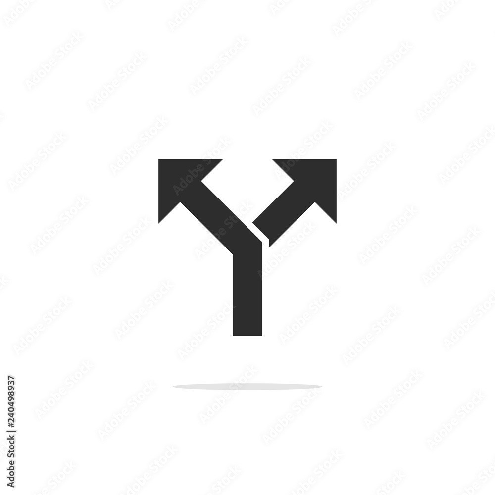 Monochrome icon way direction arrow. Vector illustration. Monochrome icon way direction arrow. Vector illustration.