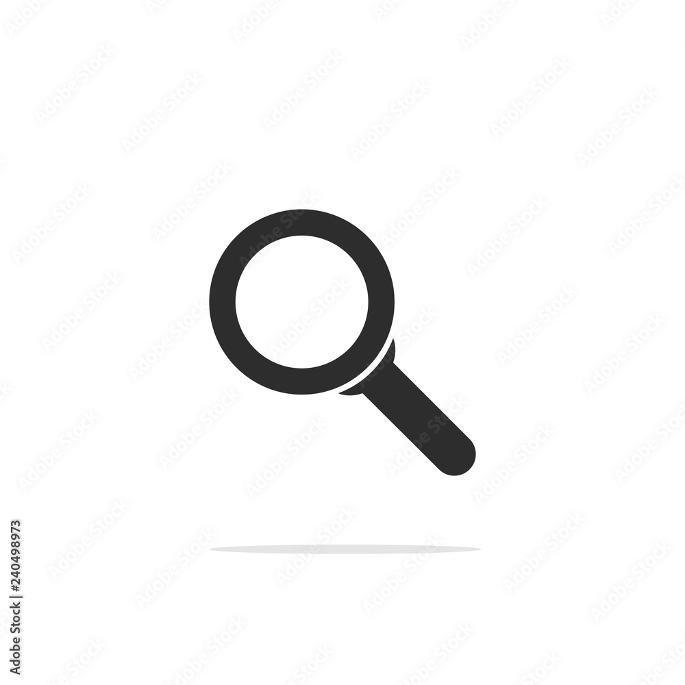 Monochrome magnifying glass icon . Vector illustration. Monochrome magnifying glass icon . Vector illustration.