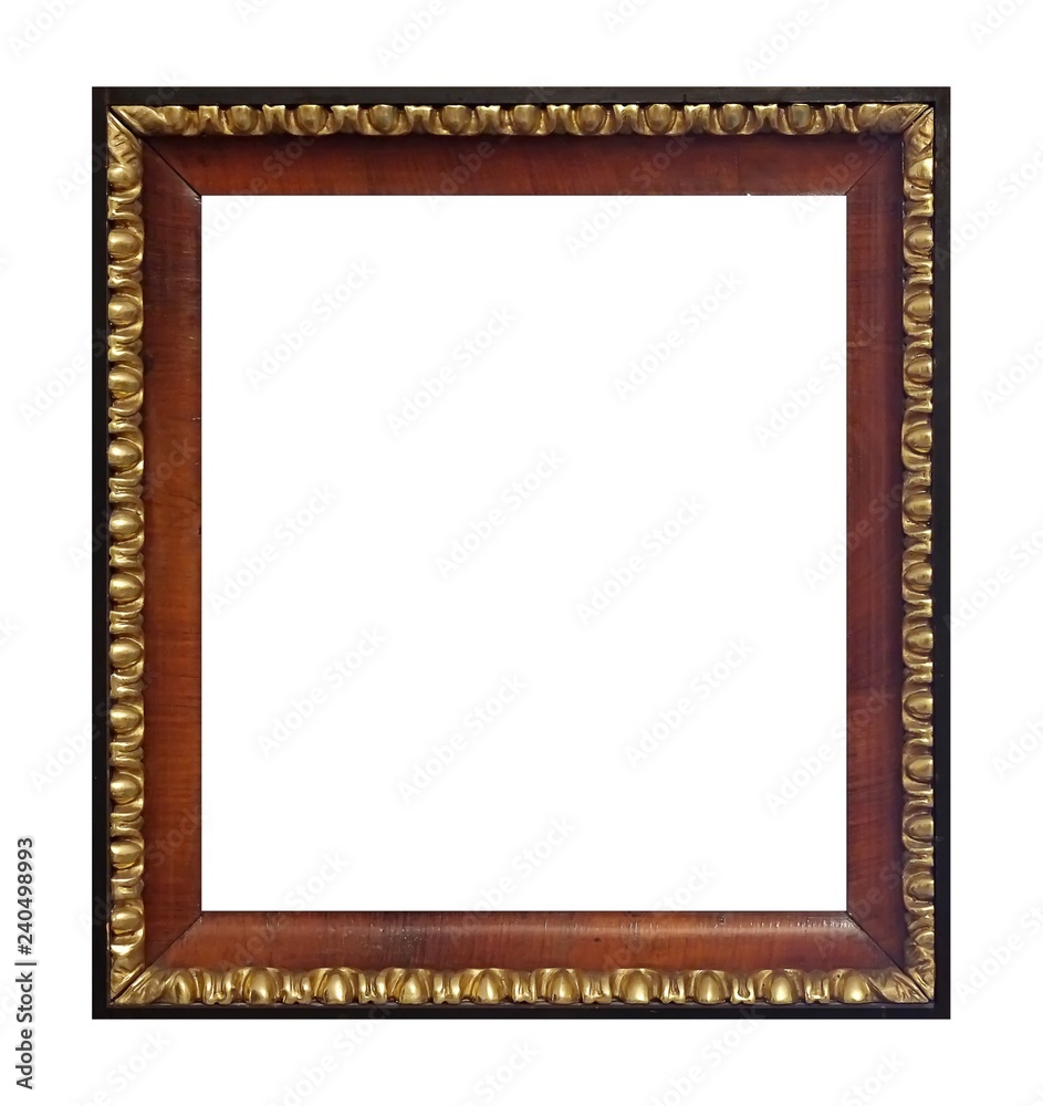 Golden frame for paintings, mirrors or photo isolated on white background Golden frame for paintings, mirrors or photo isolated on white background