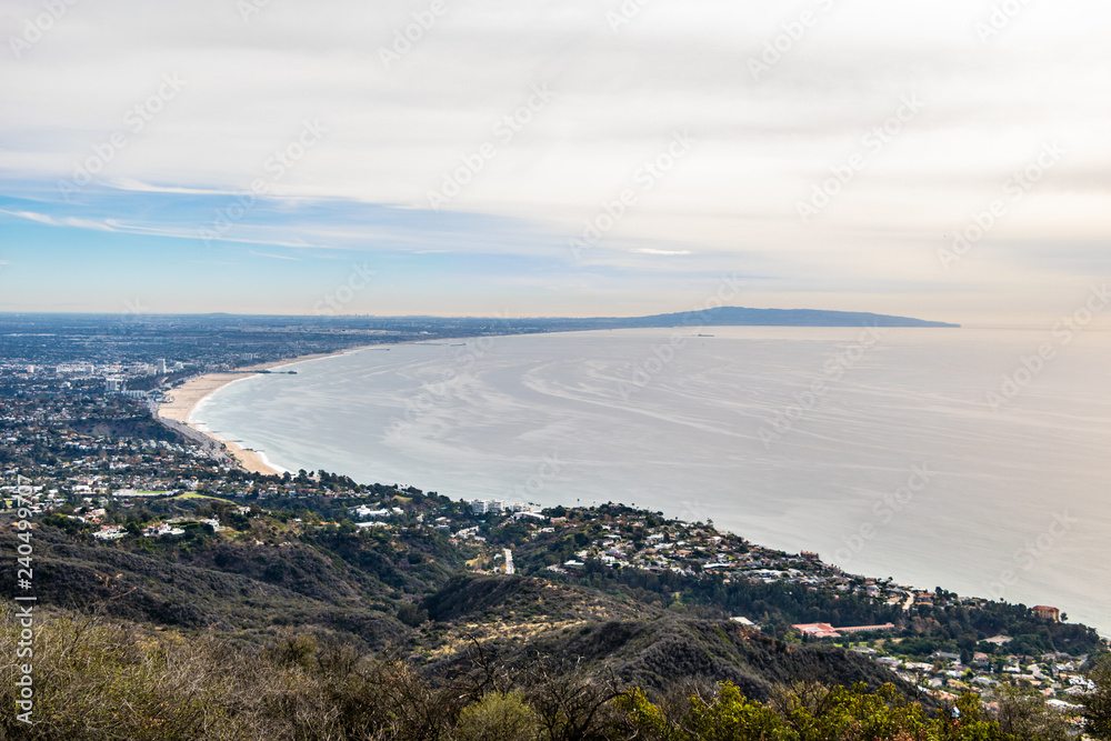 Santa Monica, California beach from above