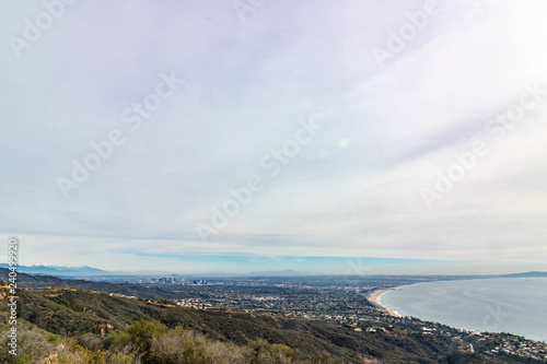 Scenic view of downtown Los Angeles from Topanga, California