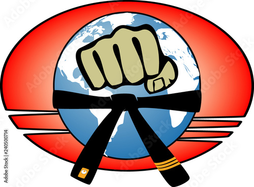 Martial art colored simbol design. Karate emblem.