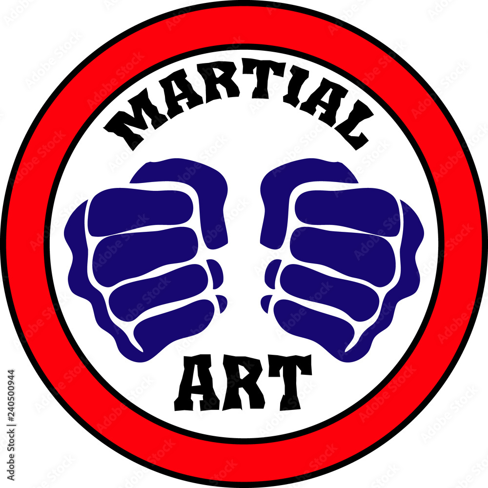 Martial art colored simbol design. Karate emblem. Martial art colored simbol design. Karate emblem.