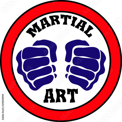 Martial art colored simbol design. Karate emblem.