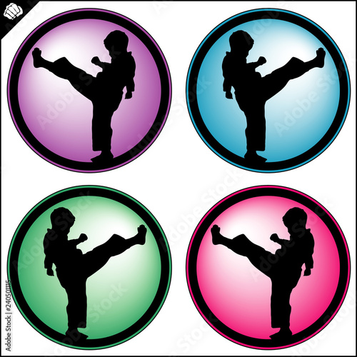 Martial art colored simbol design. Karate emblem.