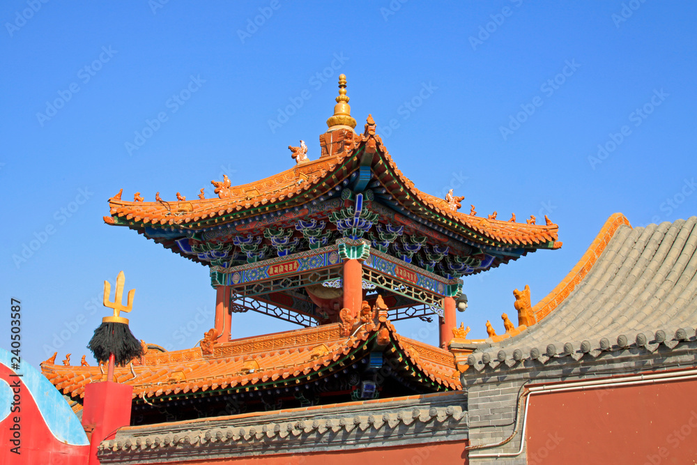 drum tower building scenery in the Lamasery