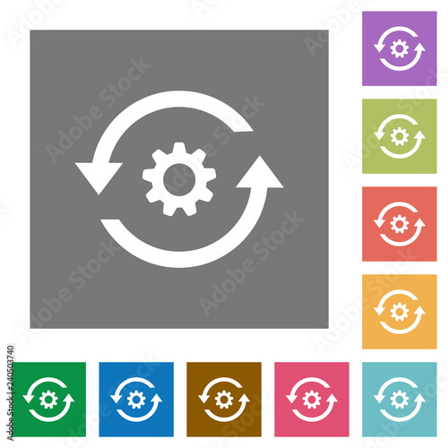 Refresh settings square flat icons