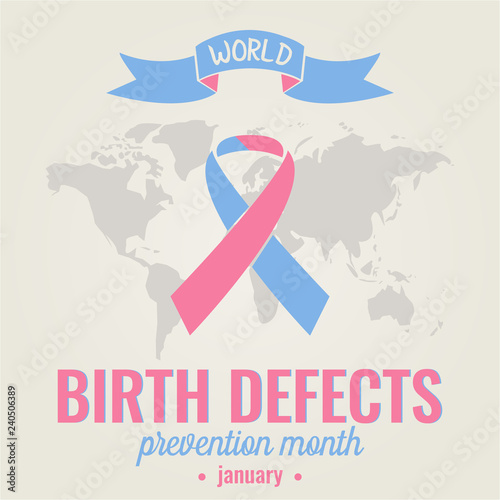 Birth Defects prevention month card or background. vector illustration.