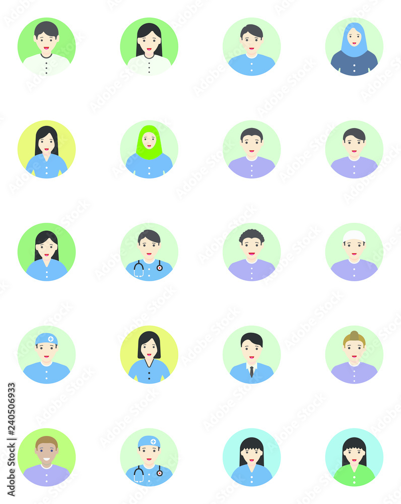 Men and Women with Business Avatar Icon Set Men and Women with Business Avatar Icon Set