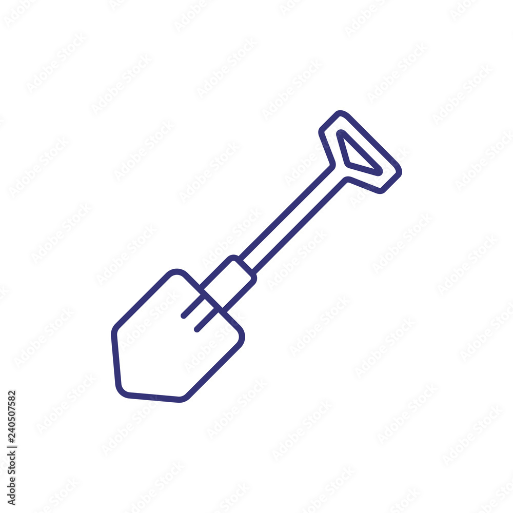 Shovel line icon. Spade, hand tool, instrument. Construction concept. Can be used for topics like building, gardening, digging Shovel line icon. Spade, hand tool, instrument. Construction concept. Can be used for topics like building, gardening, digging