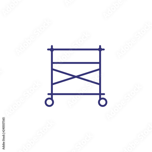 Scaffolding line icon. Frame, stage, climbing. Construction concept. Can be used for topics like site, equipment, safety