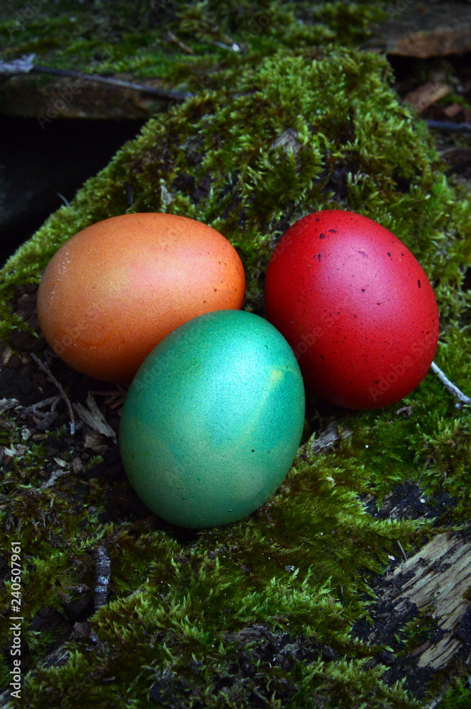 colorful easter painted eggs